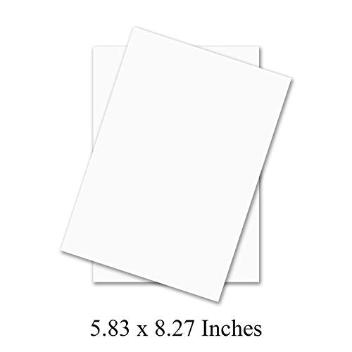 A5 Premium Multi Purpose White Paper - 24 lb (90 GSM) | For Copy, Printing, Writing | 5.83" x 8.27" inches (148 x 210 mm - Half of A4) | Full ream of 250 Sheets