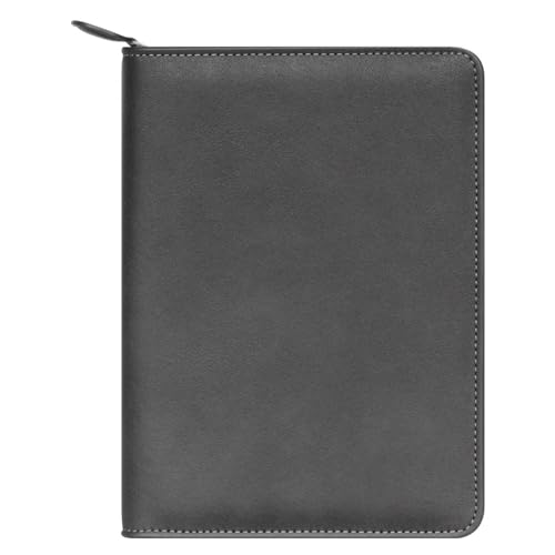 FranklinCovey - Brighton Cover for Wire-Bound FranklinCovey Planners | Simulated Leather - Zipper Closure (Classic, Slate)