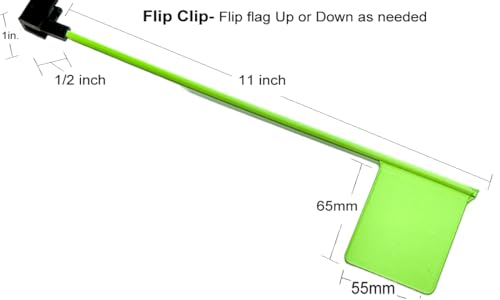 Green Plastic Flag Office 11in. Tall Bright Alert Desk Flag Up Down Function Attention Grabber Go Ready Available Open Status Signal Indoor Sign Cubicle Computer Station Job Site DIY (10)