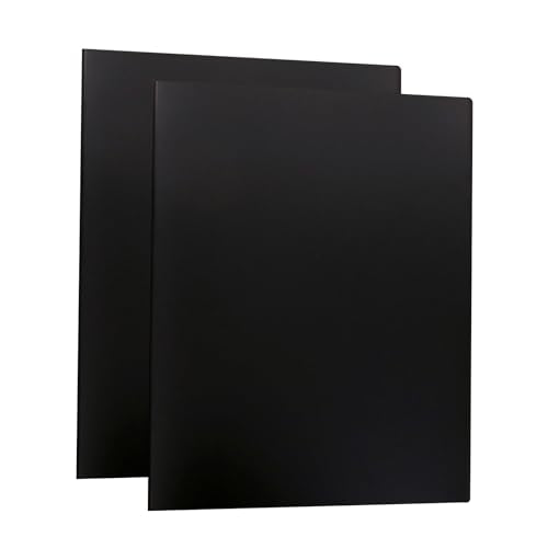 2 Pcs A3 Size Display Book Folders, Presentation Storage Files Portfolio Art Folder, Project Documents Display Book/Black/50 Pages