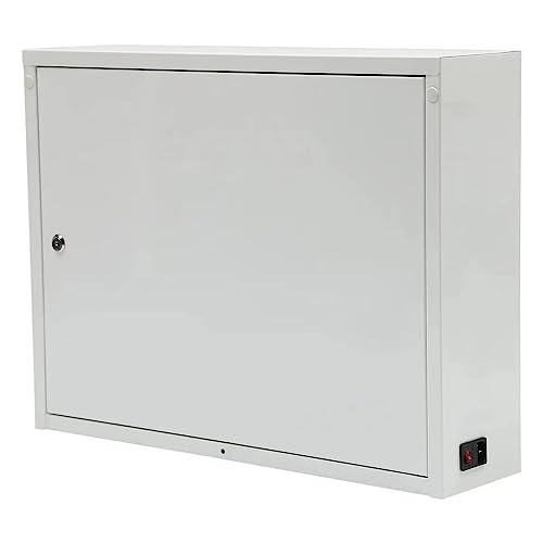 Bpatoimsx Secure and Convenient 12 Slots Cell Mobile Phone Metal Storage Cabinet Lockers with Charger Charging Station Cabinet and Key Lock White - Ideal for Students and Employees or Police Station