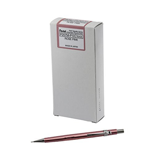 Pentel Sharp Mechanical Pencil (0.7mm) Metallic Rose Pink Barrel, Box of 12 (P207MP1)