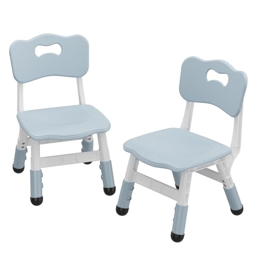 Adjustable Kids Chairs Set of 2, 3-Level Height Toddler Chairs for Ages 2-8