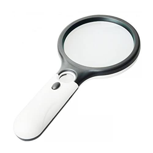 EUQKKWLOY Microscope Accessories Kit Slide Preparation Camer 45X Microscope Magnifier Handheld Reading Magnifying Glass Lens with 3 Led Lights Microscope Accessories