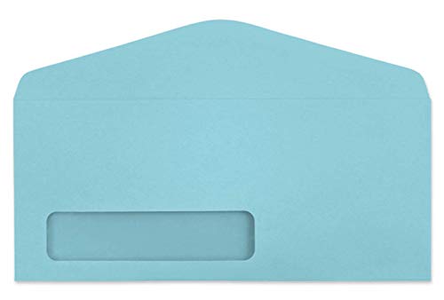Limited Papers (TM) Regular Mailing And Business Envelopes, Left Hand Window, No. 10 (4.8 x 9.5 Inch), Gummed seal, 24 Pound, Variety of Colors And Quantities. (Blue, 1000)