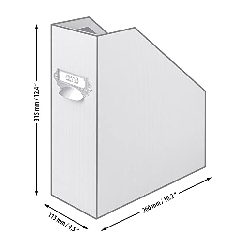 Rössler S.O.H.O A4 115mm Magazine File with Handle and Index Holder - Powder