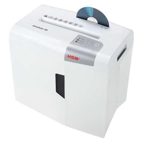 HSM shredstar X8, 8-Sheet, Cross-Cut, 4.8-Gallon Capacity Paper Shredder with Separate CD Slot, White | HSM1044W