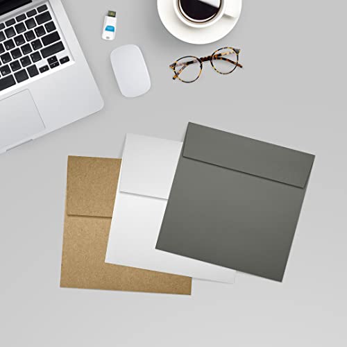 LUXPaper Square Invitation Envelopes | Peel & Press | 5 1/4" x 5 1/4" | Smoke Gray | 80lb. Text | 1,000 Qty