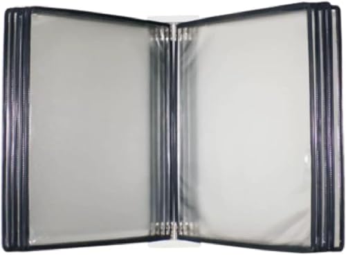 A4 Wall Mounted Document Holder, A3 Size Paper Document Folder,10 Pages File Organizer,Wall Hanging Units Flip Folder,Wall-Mounted Poster Flip Book Display for Workshop Exhibition Offices(Black)
