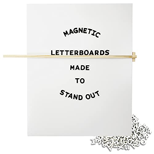 Jut Made Magnetic Letter Board – Changeable Message Sign for Home, Office and Room Décor – 16x20 Inch – White Wood Frame with Black Letters