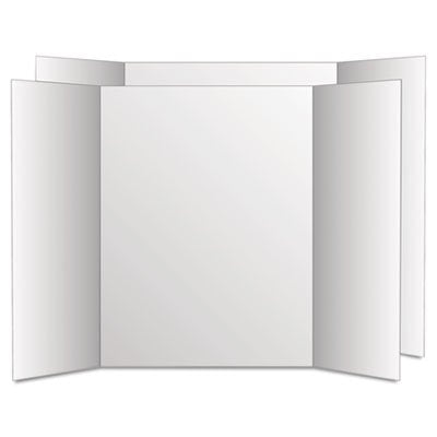 Eco Brites Too Cool Tri-Fold Poster Board, 28 x 40, White/White, 12/Carton