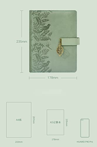 MVNOIRE Diary Binder A5 Notebook with Bullet Notepad Spiral Agenda Planner Stationery Organizer Office