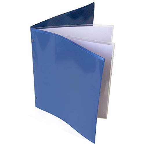 StoreSMART - 9 1/4" x 11 3/4" Multi-Pocket Folder for Commerical Truck Drivers - Metallic Blue - Two-Page - 10 Pack - ZR8004-TRUCK-MB-10