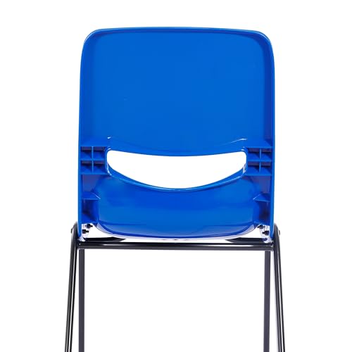 EMMA + OLIVER Navy Stackable Flex Comfort Classroom Chair