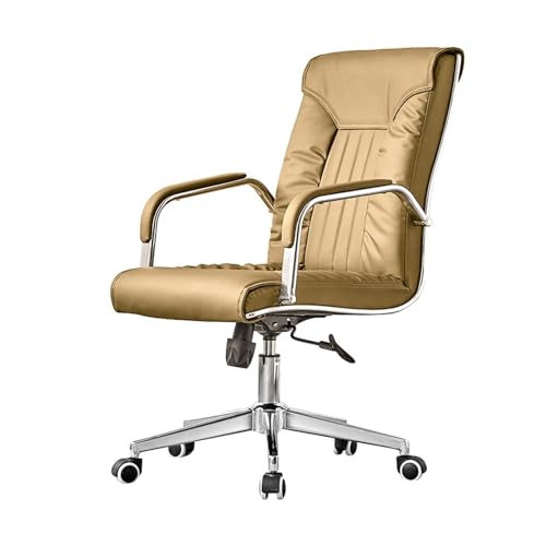 AEYSD-456 Chair Back Support High Back Executive Office Chair PU Leather Office Chair with Armrest, Ergonomic Desk Chair for Home Office(Khaki)