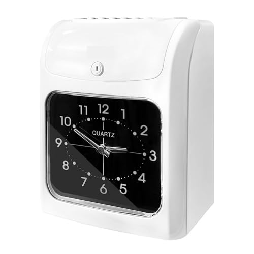 Punch Time Clock with Passcode Employee Check-in Card Machine Employee Attendance Machine for Small Businesses and Offices with Multi-Language and Staff Support(Battery Version)