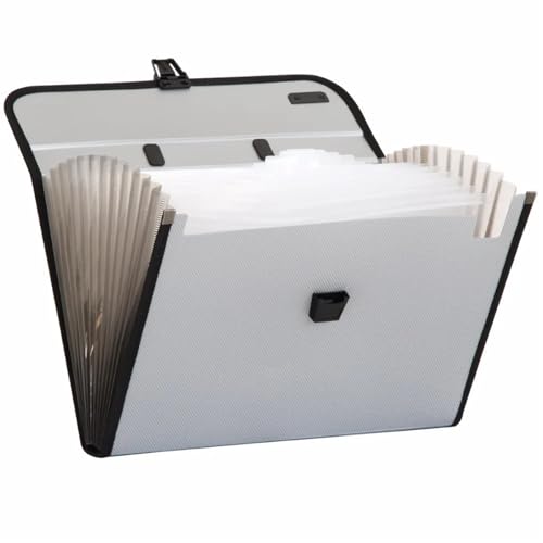 2pcs Solid Color A4 Document Expanding Wallet 12 Packet Durable Manage Files Organizer
