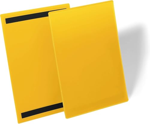 Durable Magnetic Document Sleeve A4 Portrait, Pack of 50 Pieces, Yellow