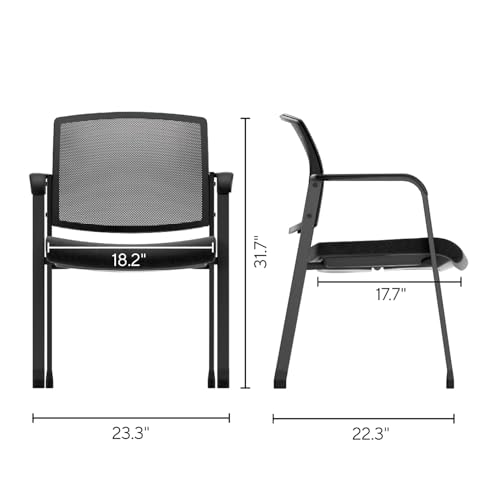 Workplace 2.0 Guest & Reception Chair, Mesh, Stackable, Black