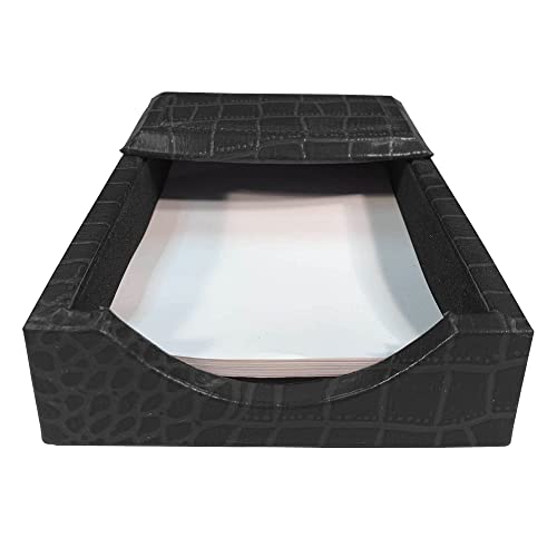 Dacasso Black Crocodile Embossed Leather, 4 6-Inch Memo Holder (A2209)