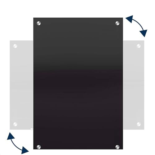 Magnetic Glass Board - Wall Planner - Magnetic Board for Notes - 60 x 40 cm, Black
