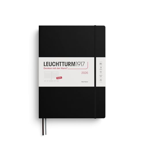 LEUCHTTURM1917 Master Day Diary (A4+) 2026 Black English 372771