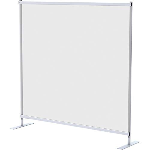 Global Industrial 6'W x 6'H Floor Supported Portable Personal Safety Partition, Clear