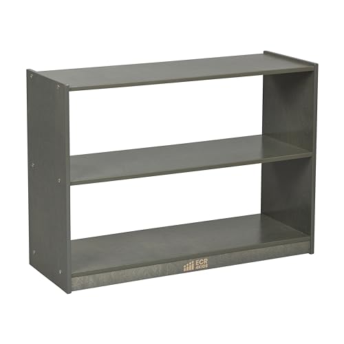ECR4Kids 2-Shelf Mobile Storage Cabinet, Double-Sided, Grey Wash