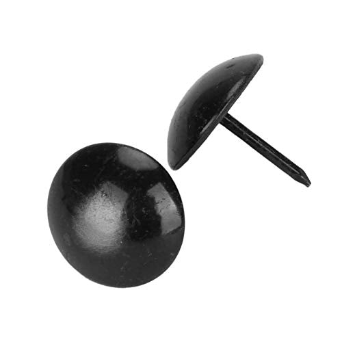 Pins Thumbtack,100 Pieces of Black Jewelry Box Sofa Drum Nail Decoration Nail Black Push pin Interior Decoration Nail Pneumatic Push Nail Gun Pneumatic Nail Usual and Practical Fasteners(Size:25x22mm)