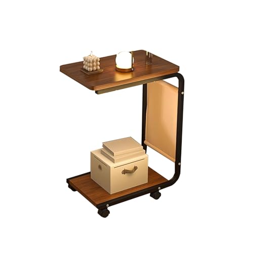 Computer Tower Stand,2 Tier Rolling Printer Cart Under Desk,Metal Frame and Wooden Shelves,Max Load 110 Lbs,Easy Assembly for Carpet, Home Office(Color1)