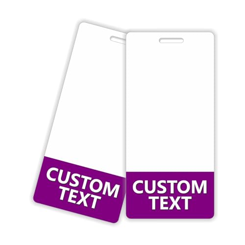 Custom Printed Badge Buddy - in Purple- Vertical (12 Pack) - Print On Both Sides - Durable and Water Resistant Ideal for Teachers, Nurses, Doctors, Security, Visitor,Work Badge