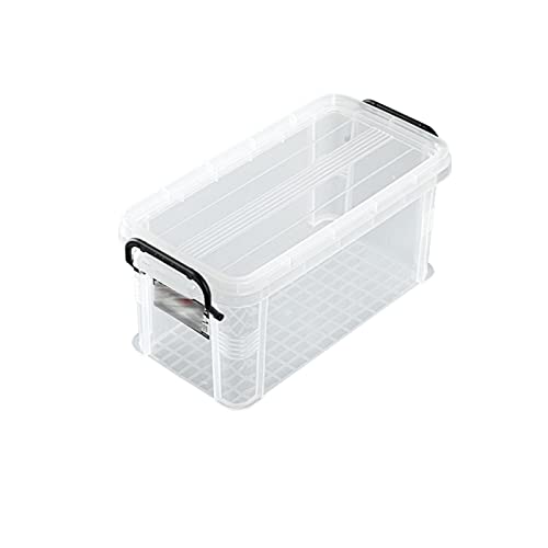 AEYSD-456 Vinyl Record Storage Plastic Storage, Modular Stackable Storage Bins with Black Latching Handles, 6.29x6.65x13.38in，White Record Crate
