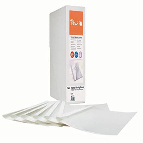 Peach Thermal Binder Covers, White, for 60 Sheets (A4, 80 GSM), 100-pack - PBT406-05