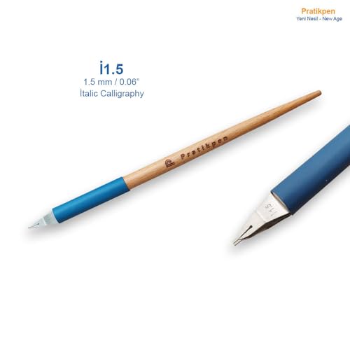 PRATIKPEN Italic Calligraphy Pen Set New Age, Italic handwriting calligraphy pen, technical art professional unique handle ink dip nib