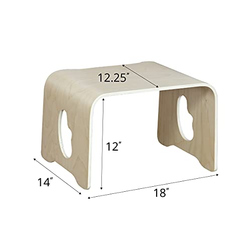 RRI Goods 18" W Floor Table, Portable Lap Desk for Kids, Wooden Activity Bed Table, Natural