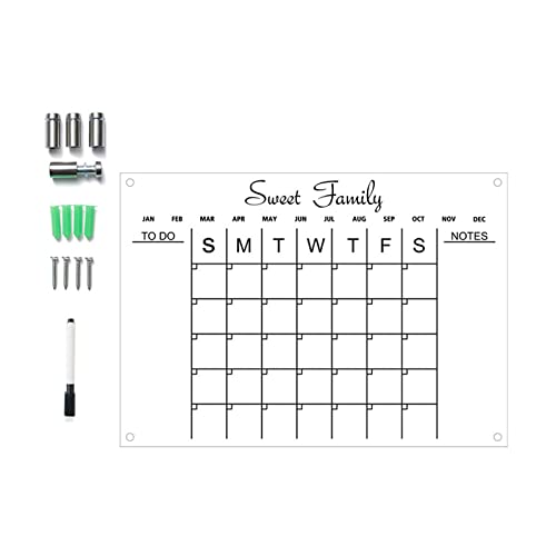 FDFDF Acrylic Board Calendar for Fridge Clear Refrigerator Calendar Weekly Planner Schedule Whiteboard Acrylic
