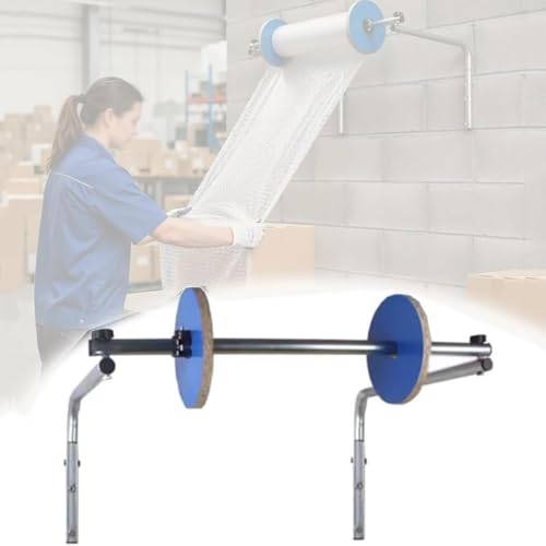 YNBXM Bubble Foam Wrap Roll Dispenser, Wall Mount Bubble Wrap Roll Holder with Positioning Clip Fixation, Adjustable Width to Support Multiple Roll Sizes, for Warehouse Shipping Packing 40cm