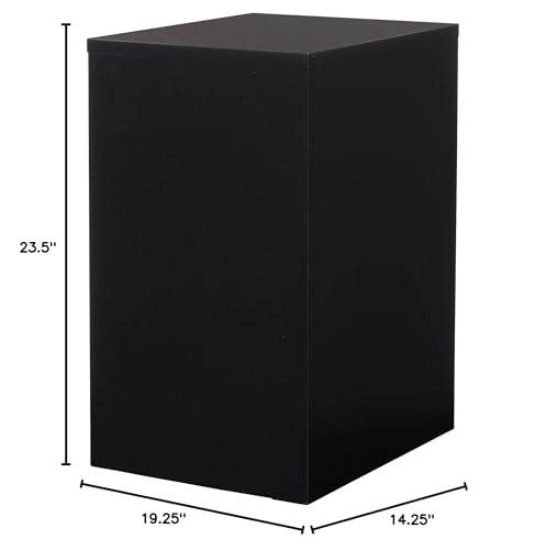 OSP Home Furnishings 2 Drawer Locking Metal File Cabinet, Black
