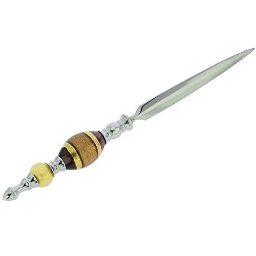 GlassOfVenice Murano Glass Letter Opener - Gold Purple Stripes