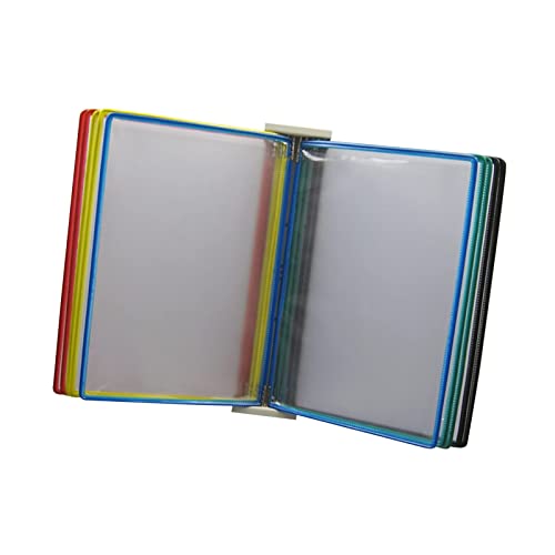 Wall Mount Catalog Display Rack - Wall Mount Reference And Display System, 10 Double-Sided Panels Folder Wall-Mounted File Holder, Poster Flip Book Display, Wall Mounted Reference,Multi-Coloured