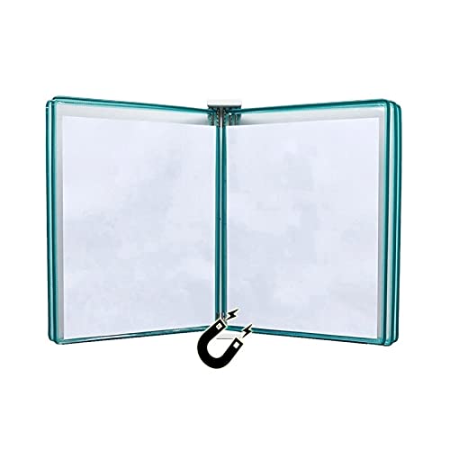 EliteBloom Wall Mount Reference Display System, Hanging Wall File Organizer, A3 Display Folder -, [16.53Inch×11.69Inch] 10 Pockets, Attached to Metal Device,Folders,Green-17.7x13x2IN
