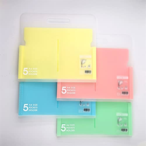 FcaLdqy File folders,folders for documents,Candy Color 5 Pocket File Folder Expanding Wallet PP Folder Portable Document Bag Office File Storage Bag Files Organizer (Color : Gris)(Gris)