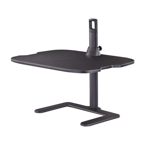 Pemberly Row Height Adjustable Laptop Stand, Black Laminate Platform with Powder-Coated Steel Base, 1.25–15.75 in Adjustable Height, Lightweight Free-Standing Design, Office Desk Accessory