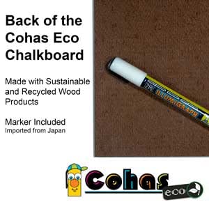 Cohas Eco Chalkboard Includes 2 Unframed Blackboards with No Chalk Marker, 24 x 36 Inches Each, No Marker