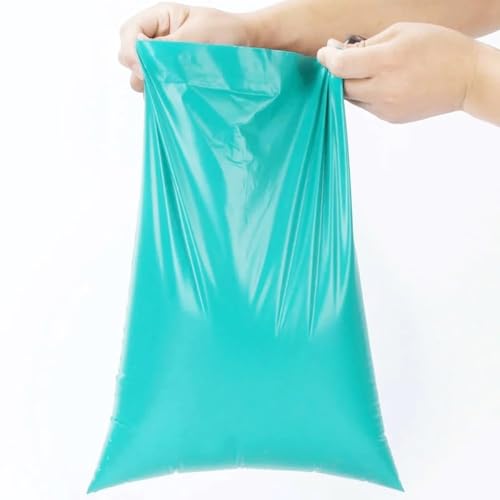 YINUK 50pcs Green Plastic Courier Bag Courier Packaging Bag Thickened Garment Waterproof Mailing Bag Self Sealing Envelope Bag(45x60cm)