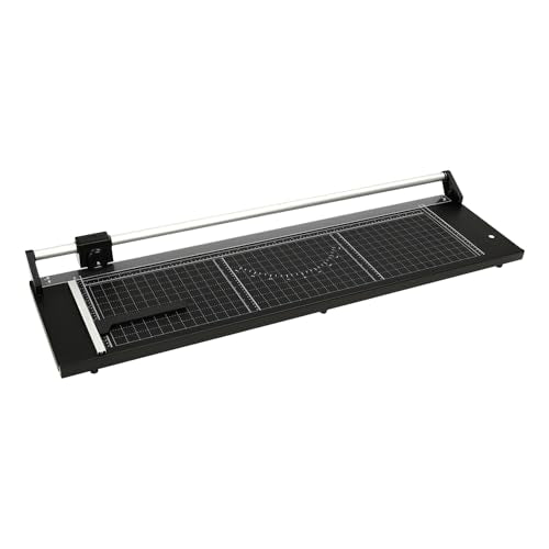 CeRaBuRET Manual Heavy Duty 36 Inch Rolling Cutter, Precision Rotary Paper Trimmer, A4 Paper Craft Cutter for Cut Gift Card, Coupon, Label, Photo, Thin Plastic Soft Board, PVC, Card Stock (36in)
