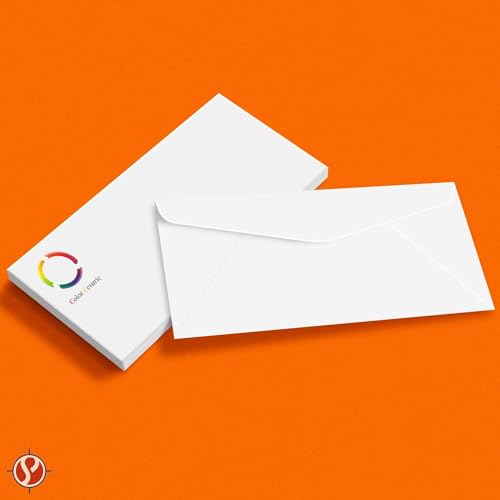 Customize Your #10 Regular Business Envelopes - Upload Your Full Color Logo and Info/Return Address - Custom Printing - We Will Professionally Print Your White Envelopes - 100 Envelopes per Pack