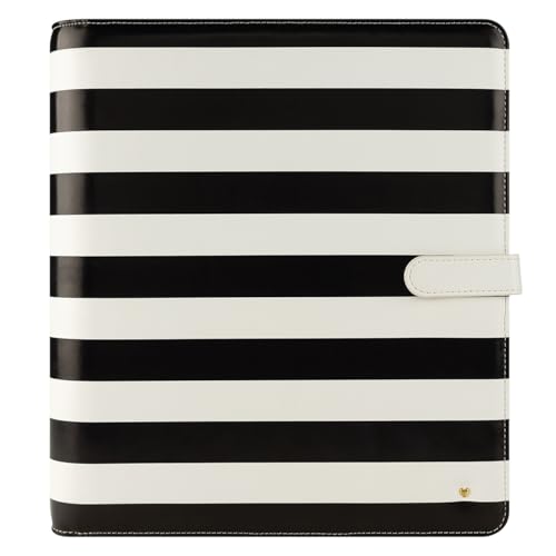 FranklinCovey - Miranda Ring-Bound Binder for FranklinCovey Planners | Simulated Leather - Snap Binder (Monarch, Striped)