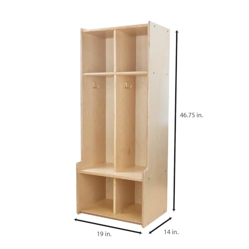 Contender 2-Section Coat Locker with Bench & Cubby Storage, Backpack Organizer, Coat Cubbies Storage for Kids & Toddlers, Ideal for Home, School, Office