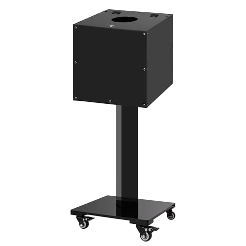QIPRAONO Large Acrylic Raffle Ticket Box with Slot, Lockable Versatile Suggestion/Donation/Offering Collection Boxes with Stand for Drawings, Voting, Ballots, Charity, Feedback, Event, Black